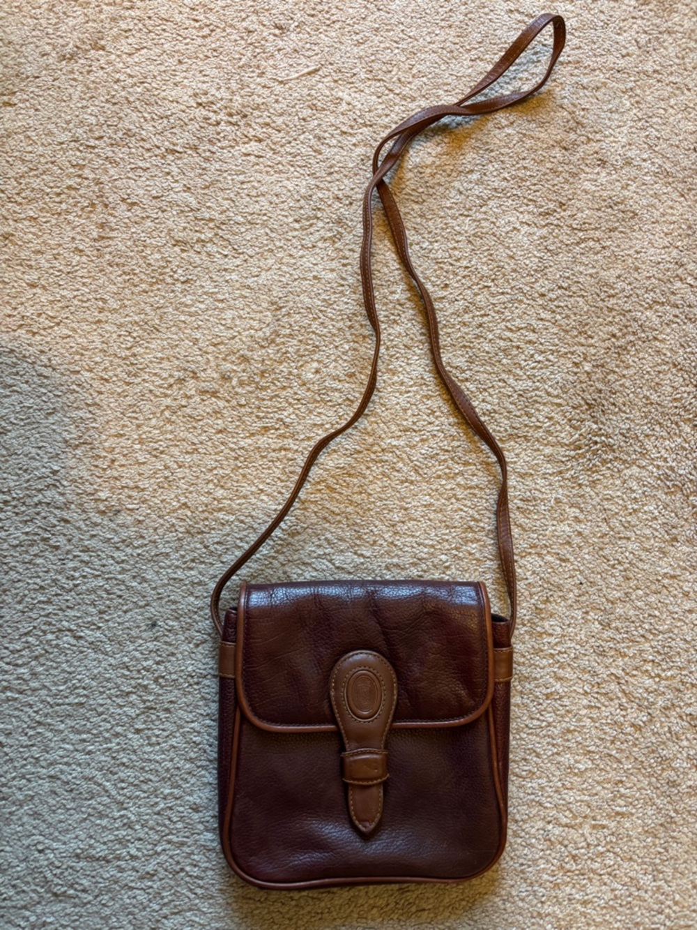 Unisa Brown Leather Crossbody Bag made in uraguay
